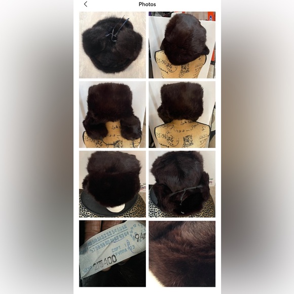 Luxurious Dark Brown mink fur Hat